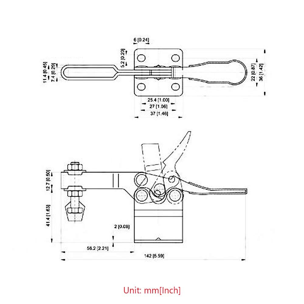 Lot De 4 Pinces à Bascule IMAGINE 201B - Capacité 90 Kg, Dégagement Rapide | Rouge, Acier Zingué