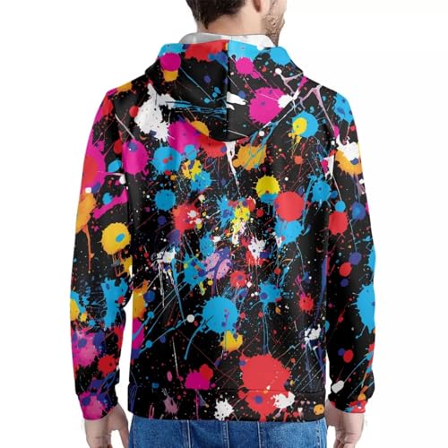 Image of Forchrinse Green Palm Tree Sea Beach Mens Hoodies Pullover Long Sleeve Fleece Hoodie Cozy Sport Casual Outwear