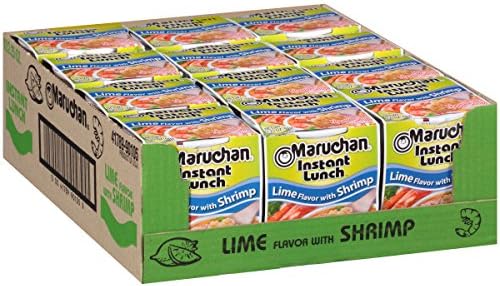Maruchan Instant Lunch Lime Flavor with Shrimp, 2.25 Oz, Pack of 12