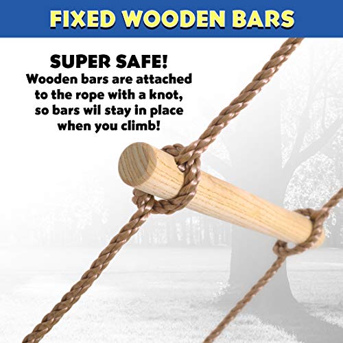 Ninja Warrior Obstacle Course Climbing Rope Ladder Attachment, Outdoor Playground Accessories for Kids, Jungle Gym Monkey Line Training Equipment, Tree House Ladder Playground for Ultimate