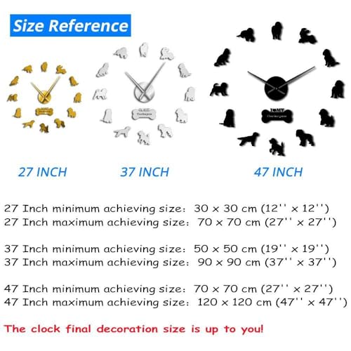Horloge 3D Cocker Spaniel dorée idée cadeau idéale pour amateurs de chiens