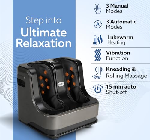 AGARO Rejoice Foot, Calf and Leg Massager, 80W, 4 Motors, Grey - Image 3