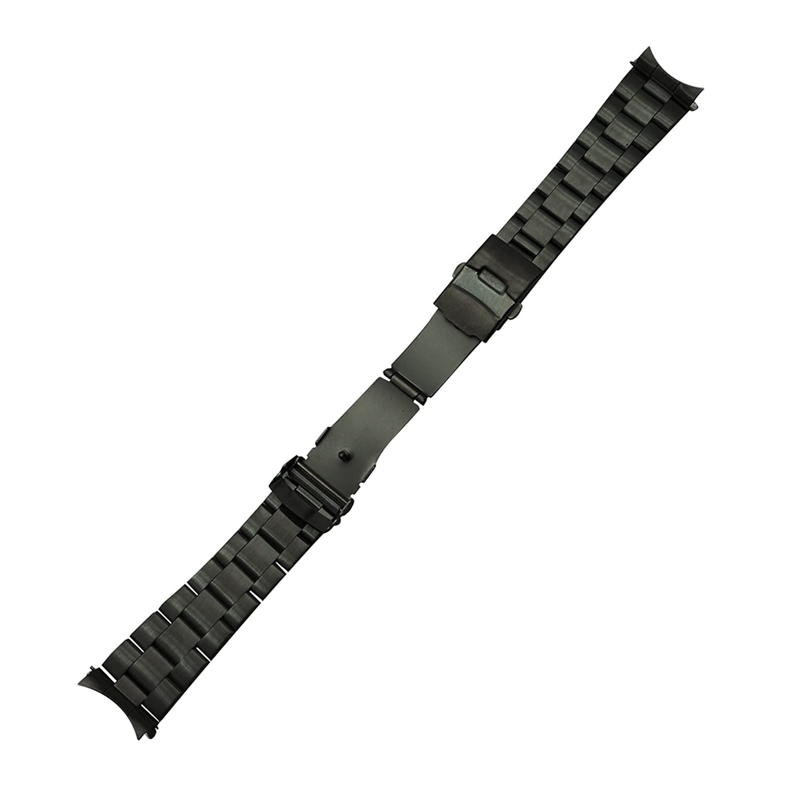 Bracelet de montre incurvé en acier inoxydable de 20 mm et 22 mm - Pour homme et femme - Double fermoir - Boucle de rechange