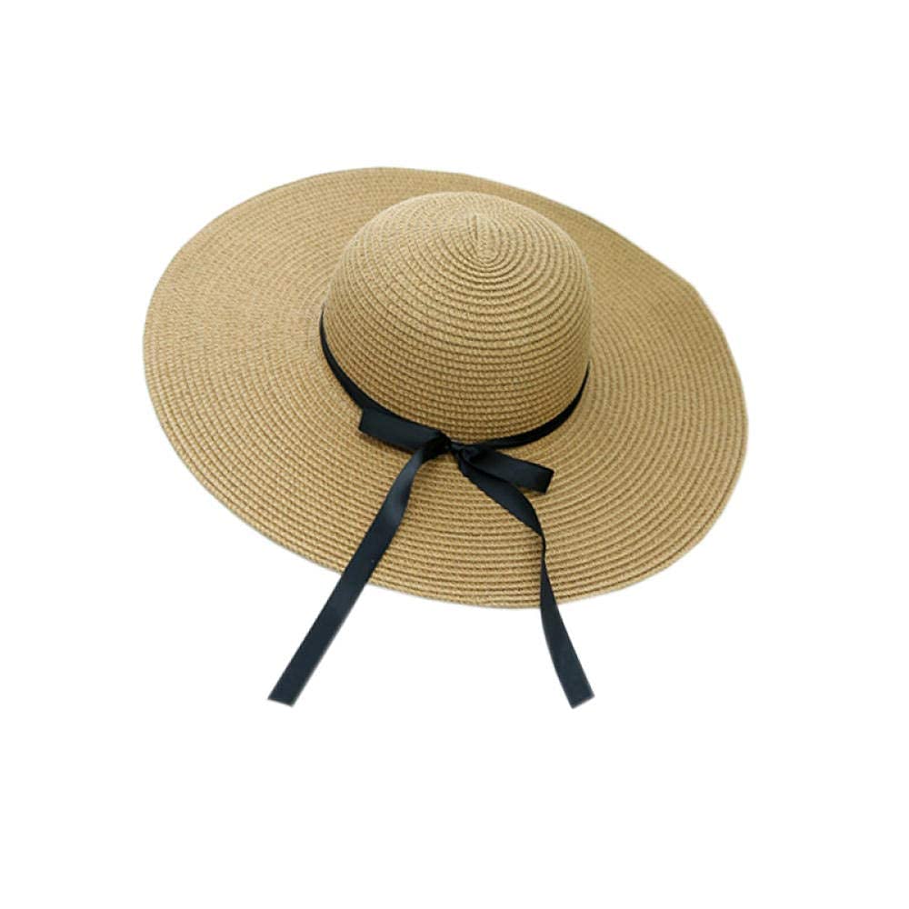 Sombrero para el Sol Paja Mujer Floppy Plegable Bowknot Playa