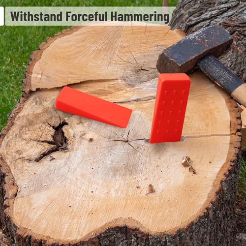 Image of UNCO- Tree Felling Wedges with Spikes, 8 Inch, 6 pcs, Orange, Plastic Wedges for Tree Cutting, Logging Tools and Equipment