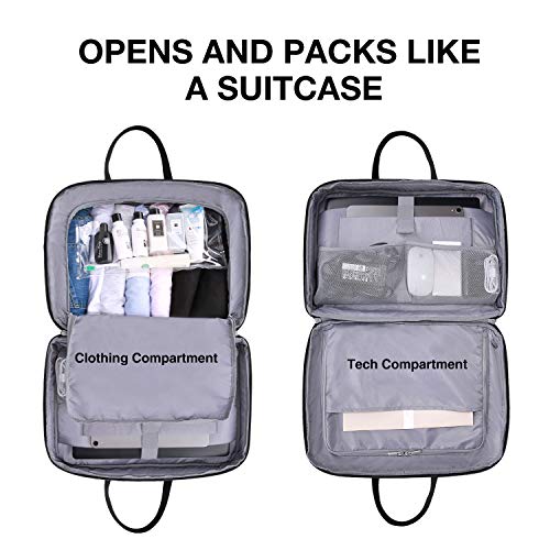 BAGSMART Weekender Bag Travel Duffle Bag Large Carry On Overnight Bag Carry On Bag for Personal Items, Black, 27L