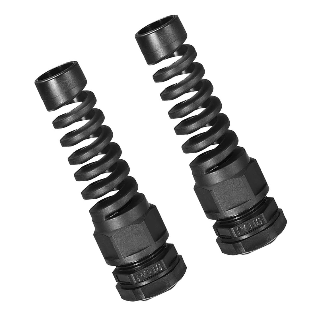 Unifizz 10 Pcs PG16 Cable Gland 10-14mm Wire Hole Waterproof Nylon Connector with Bend Protection and Locknut