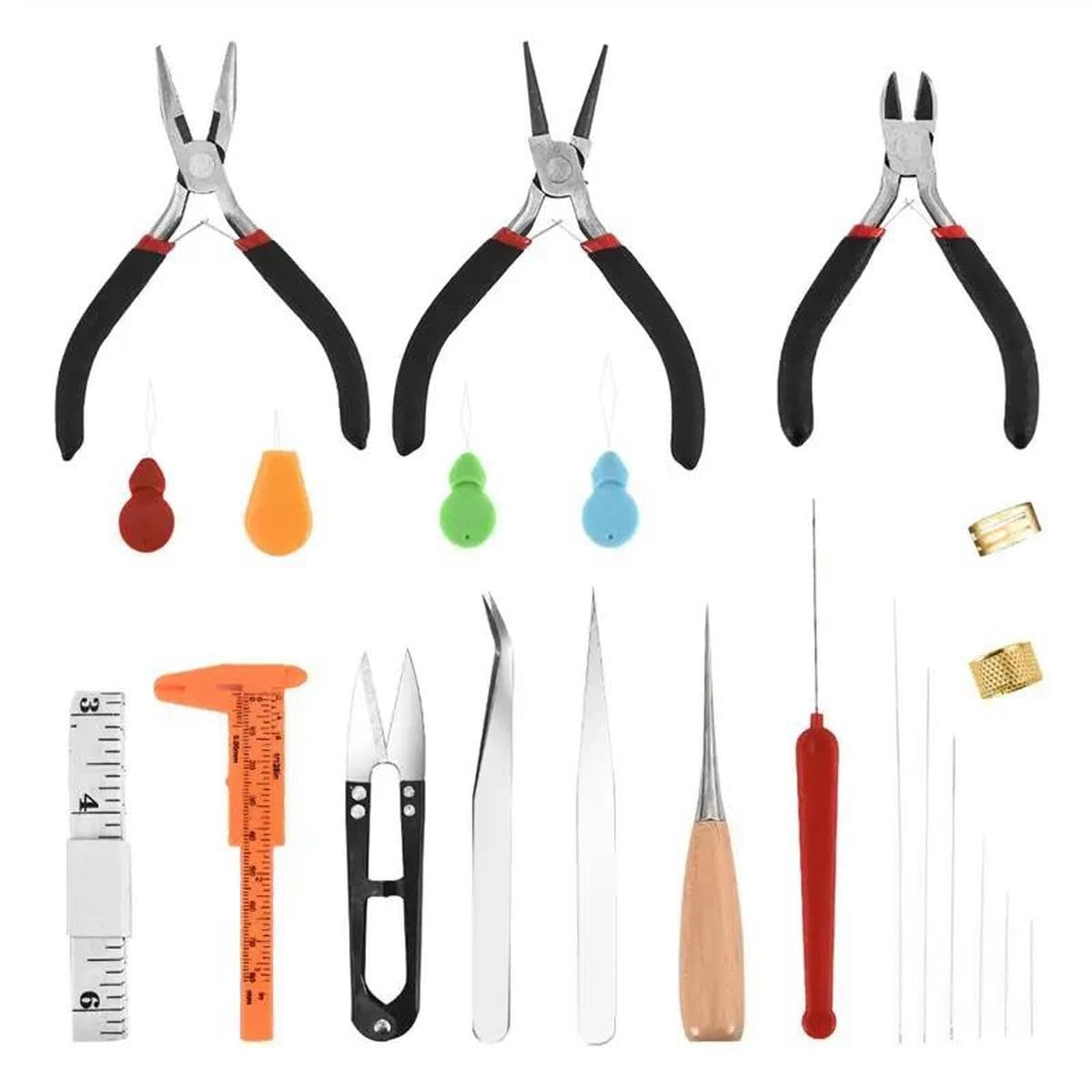 Zestaw akcesoriów do produkcji biżuterii szczypce haczyki do uszu otwarte pierścienie skokowe zapięcia homara koraliki zaciskowe DIY biżuteria narzędzia zestawy akcesoriów-14