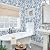 Heroad Peel and Stick Wallpaper Blue Floral Contact Paper Boho Large Floral Wall Paper Modern Removable Self Adhesive Wallpaper for Cabinets Bedroom Bathroom Waterproof Vinyl Roll 17.3"x78.7"