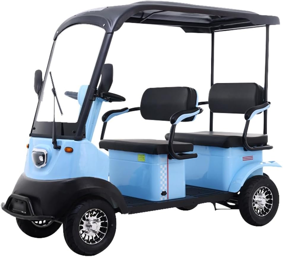 4 Passenger Mobility Scooter, Electric Golf Cart for Adults, 650W Differential Motor, Perfect for Golf Hunting Scenic Spots Hotels Beaches Schools and Farms