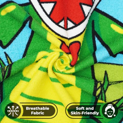 Image of Kids Poncho Towel 300GSM 120x60 CM, Crocodile, Jungle Green