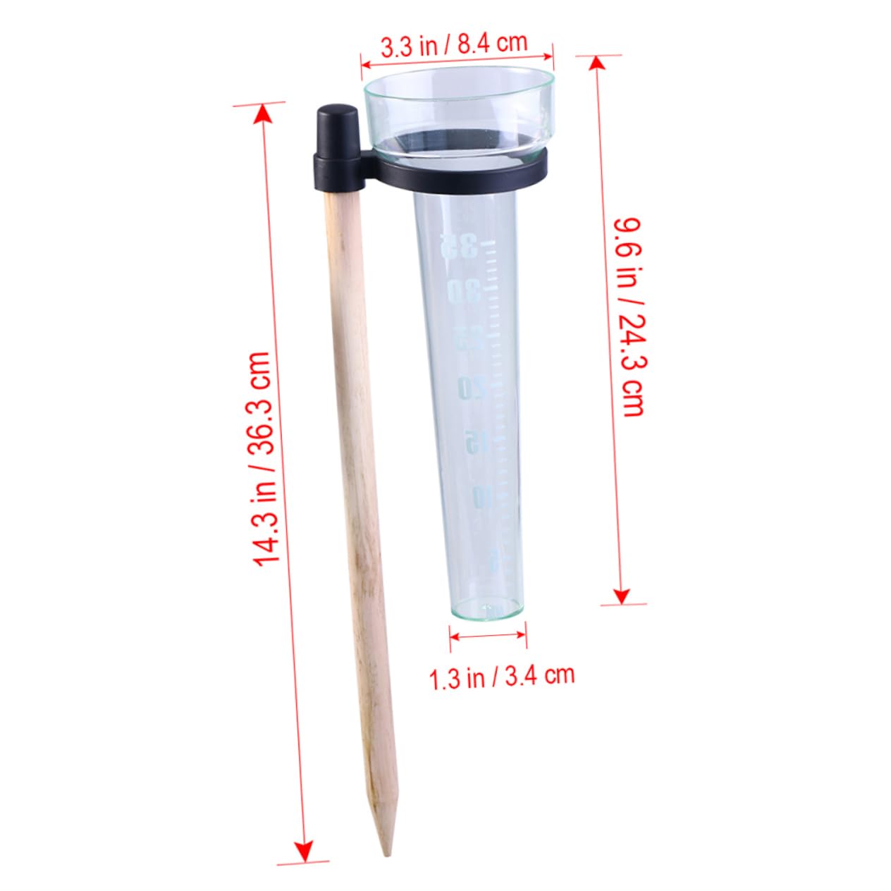 2 Stück Outdoor Messgeräte Thermometer Regenmesser aus Kunststoff