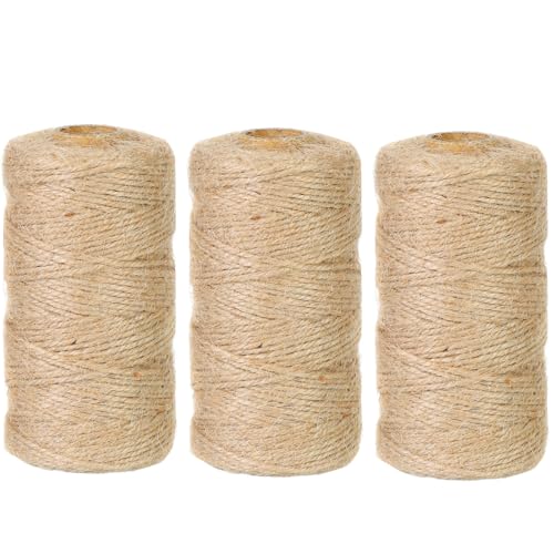Maosifang Cordel de algodón de 984 pies, cordel de yute natural, 2 mm, cordel de embalaje, para panadería, carniceros, hornear, jardinería, para envolver regalos, manualidades, decoración de fiestas