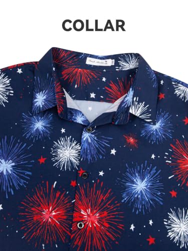 Image of Yoimira Hawaiian Shirts for Men, Print Mens Casual Short Sleeve Button Down Shirts Floral Aloha Beach Shirt