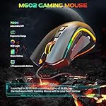 Redragon M602 Gaming Mouse, Ergonomic RGB Gaming Mouse Wired with 7200 Adjustable DPI, 9 Programmable Buttons, Professional Software for Gamer Office [Black] - Image 2