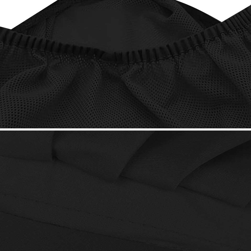 Voarge 2 pezzi cappello da cucina chef elastico traspirante Nero 55/62 cm