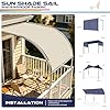 Windscreen4less 16' x 40' Waterproof Sun Shade Sail Straight Edge Outdoor Canopy Cover UV Block for Lawn Patio Backyard Garden Deck Pergola (Beige) #4