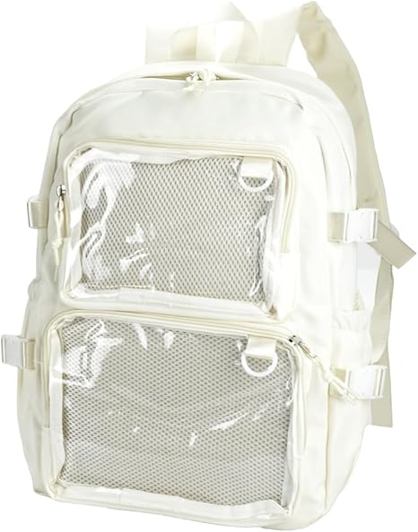 700 リュックサック クリアポケット 2段 推し活 缶バッジ アクスタ Amazon.co.jp: リュックサック クリアポケット 2段 推し活