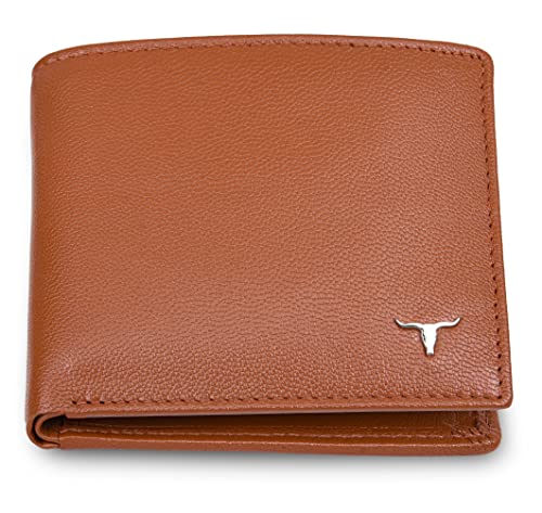 Image of URBAN FOREST Griffin Aniline Rust Leather Wallet & Diamond Pen Combo Gift Set for Men