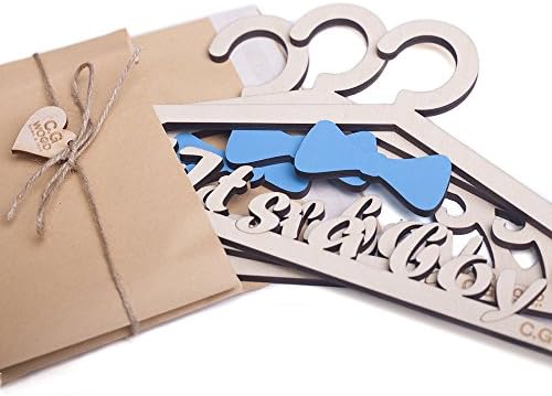 CG WOOD 3 Piece Quality Wooden Children/Baby Hangers It's A Boy, Natural