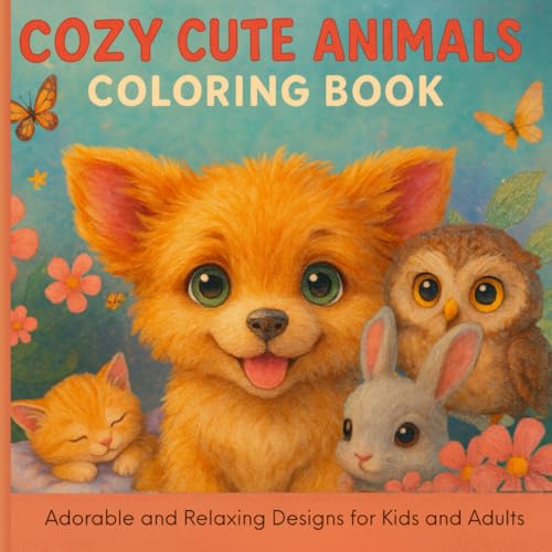 Cozy Cute Animals Coloring Book: Adorable and Relaxing Designs for Kids and Adults (Cozy Animals) image 2