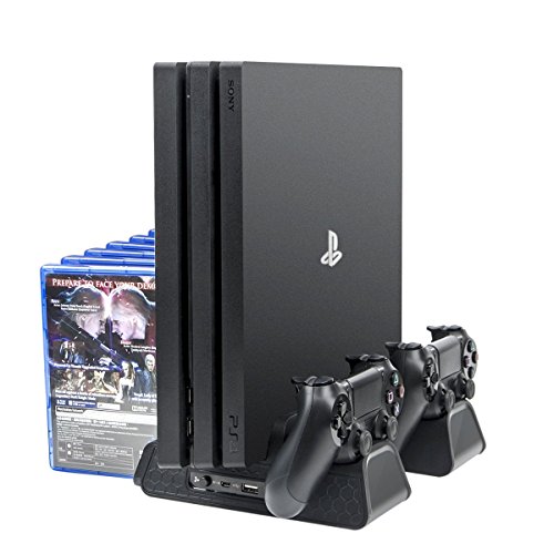 Ps4 Vertical Stand, Megadream 12Pcs Discs Storage Game Tower, Dual Controller Charging Dock Station, 3 Fans Cooler Cooling Stand With Usb Expansion Hub For Sony Playstation Ps4, Ps4 Slim, Ps4 Pro #TOP3