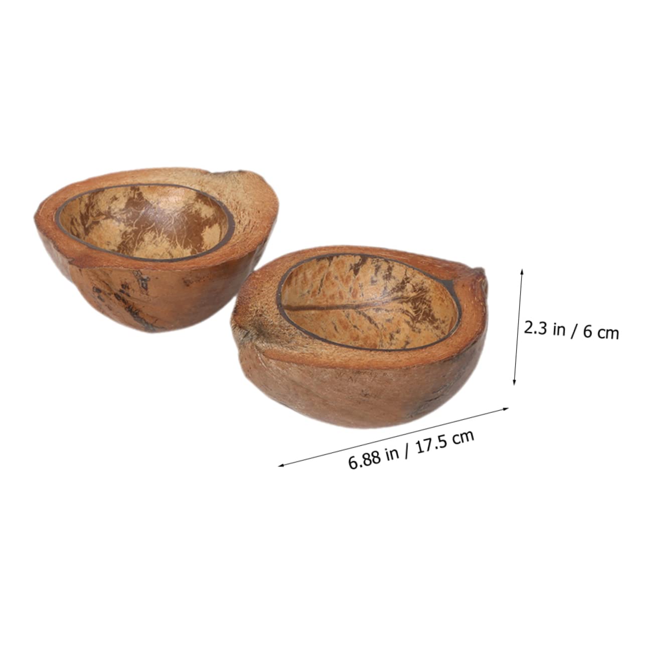 ABOOFAN Coconut Shell Bowl Candle Holders 2pcs Handmade Decorative Shell for Home