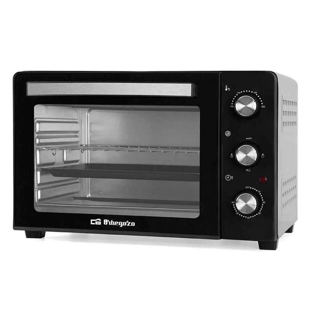 Orbegozo HOT 256 25L Electric Tabletop Oven with Convection Timer Adjustable Thermostat Top/Bottom Heat Crumb Tray 1500W