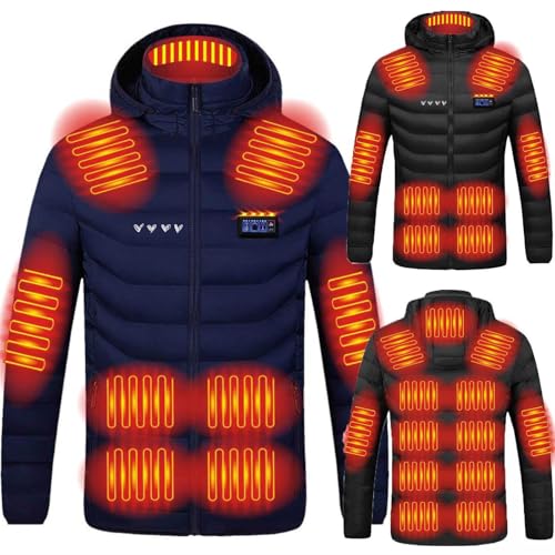 Chaqueta calefactable contra el frío invernal abrigo térmico ajustable con capucha hombre