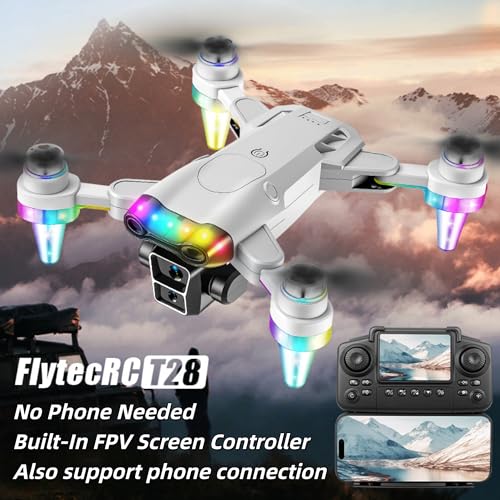 Drones for kids 8-12 with camera 4K HD – Drone with camera for kids & Beginners, Mini kids drone with Fancy LED Lights, 2.4" Built-In FPV Screen, Dual Batteries, Indoor & Outdoor Toy Gift — view 4