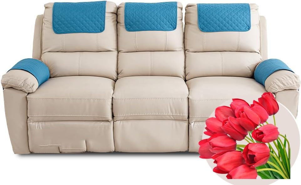 Housse D'Accoudoir Et Appuie-Tête Pour Canapé, Fauteuil - Tissu Doux, Protection Contre Chien/Chat - 3 Pièces (Café)