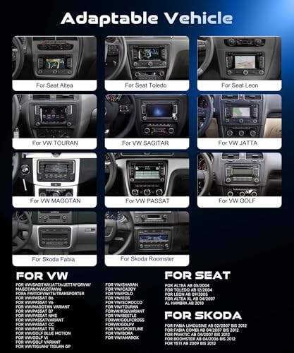 Radio para coche con Android Auto y Bluetooth para Passat y Tiguan 7