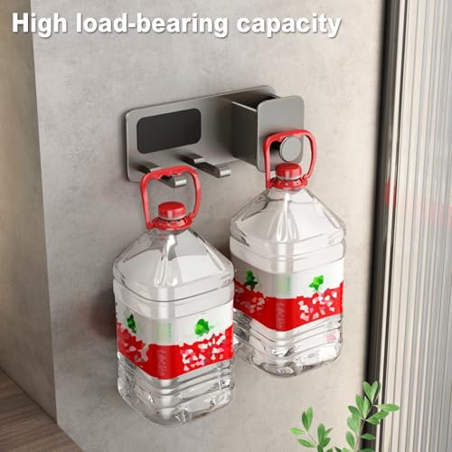 Image of Mustorn Hair Dryer Stand Holder for Wall Mounted Adhesive Hair Dryer Organizer for Bathroom Rust-proof Metal Without Drill Grey
