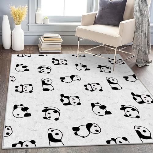 Chambre Decoration Panda : grand tapis de salon doux et confortable