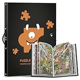 Demine Puzzle Storage Folder for 500 Pieces – Portable Jigsaw Puzzles Organizer Binder Fits Up to 40 Puzzles, 20 HD Film Pockets, Handle Design Puzzle Keeper for Adults and Kids