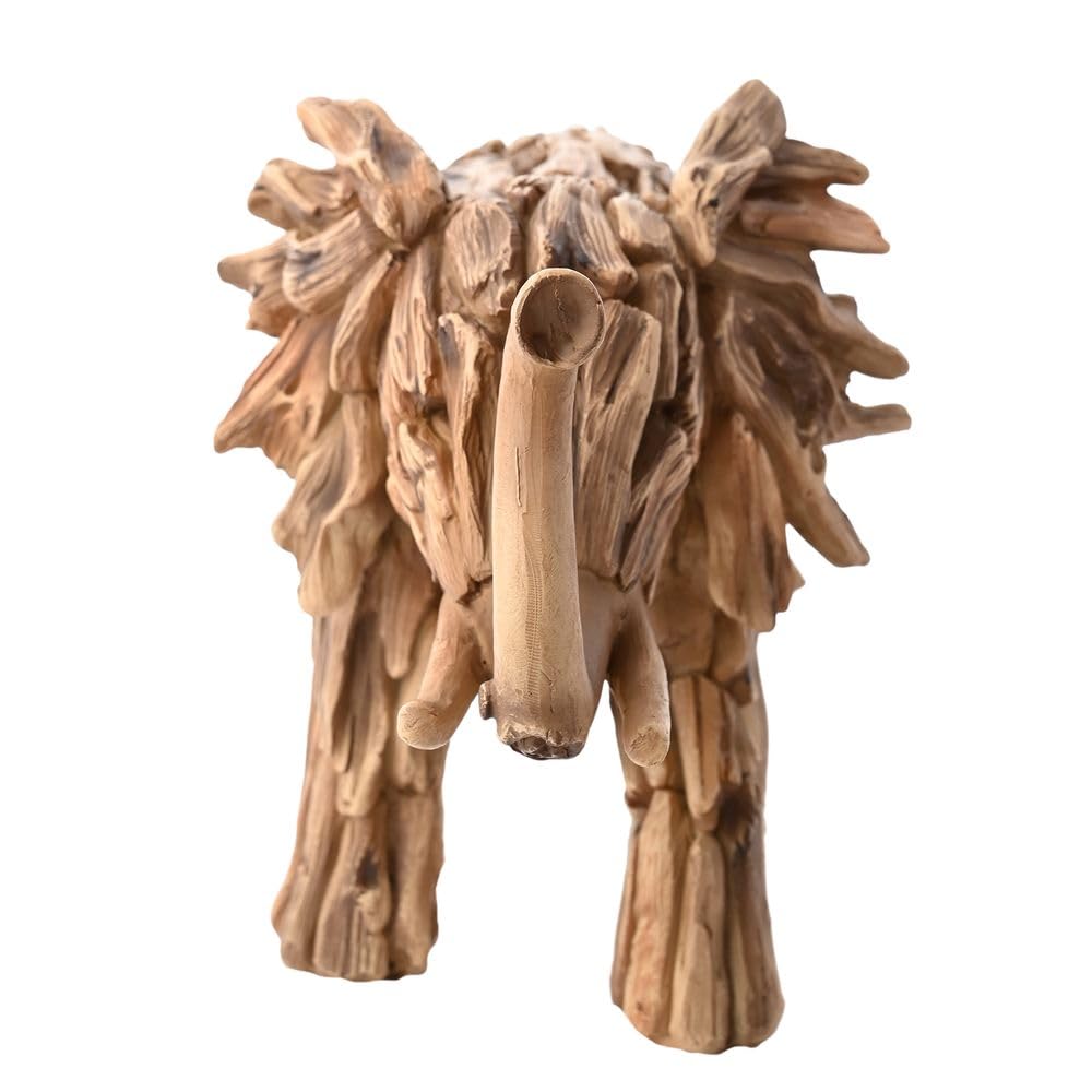 Widdop and Co., Naturecraft, Driftwood Collection, Wood Effect Standing Elephant Statue/Figurine/Decorative Ornament - Image 3
