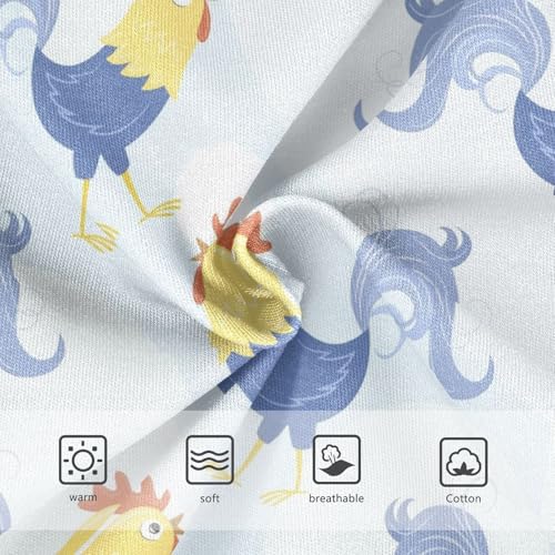 Wusikd Cocks Girls' Underwear Cotton Blue Chicken Girls Briefs Soft Toddler Underwear 4T3