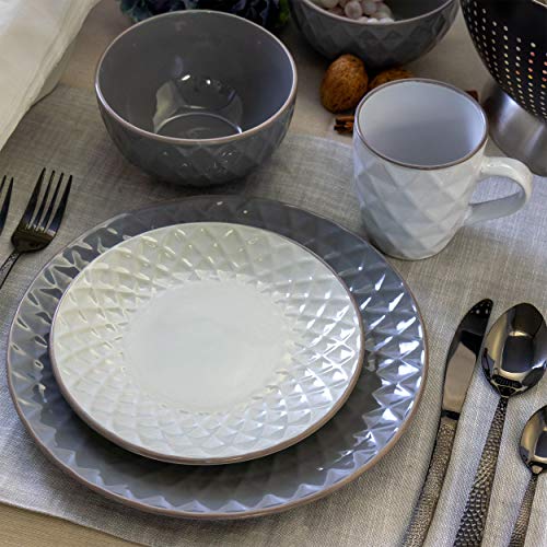 Elama TAHITIAN DIAMOND Round Tahitian Stoneware Collection Dinnerware Dish Set thumb #13