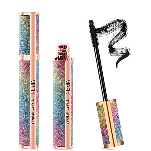 Fiber Eyelash Mascara ,Eyeliner pencil ,Curling Thick,Waterproof Lasting Mascara for Eye Makeup Natural Voluminous Look 2pcs (Black)