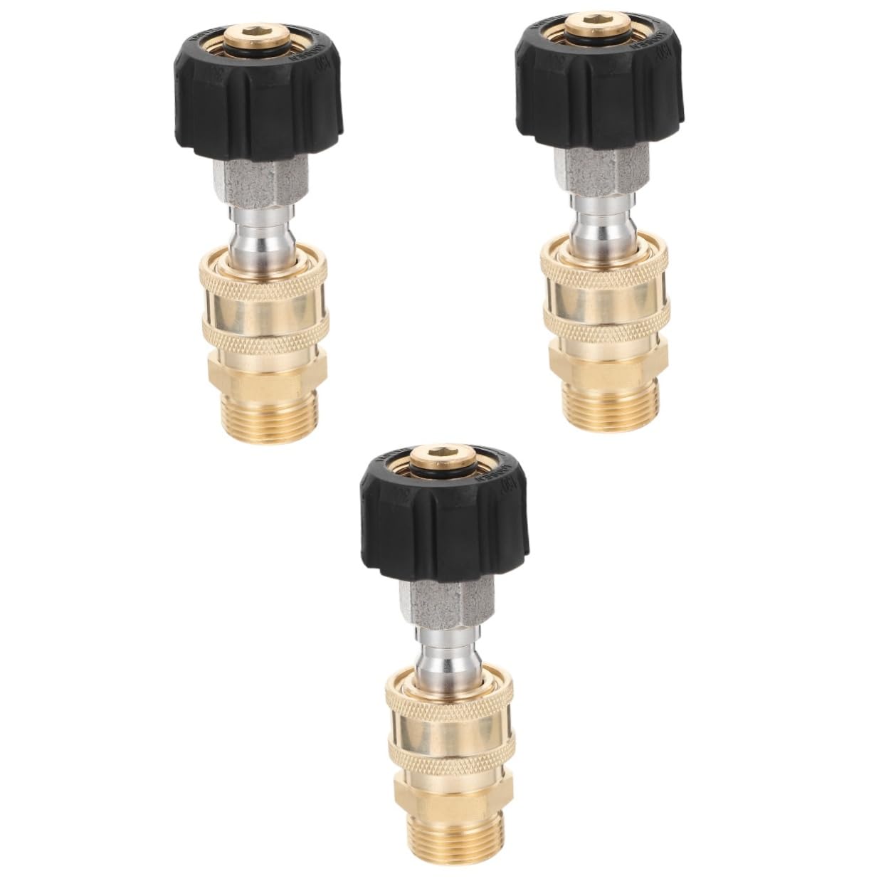 HEMOTON 3 Set di Adattatori Raccordi Adattatori Spine di Collegamento Accessori per Giardino Funzione Y Maschio Alto Rondella Rapida in Ottone Dorato