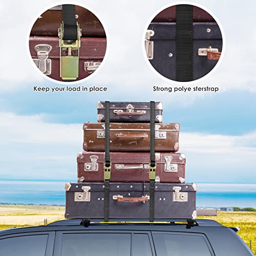 10 Stück Spanngurte mit Ratsche, 6m Lange 25mm Ratschengurte, Robust Zurrgurte Set, Belastung 800 kg, für Ladungssicherung (Schwarz) – Bild 8