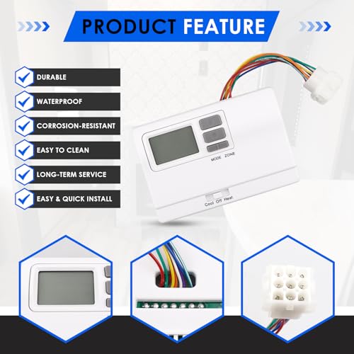 Image of 8330D3351 Rv Thermostat Compatible with Coleman 8330D3351 Digital Heat /Cool Wall-Mount White Thermostat