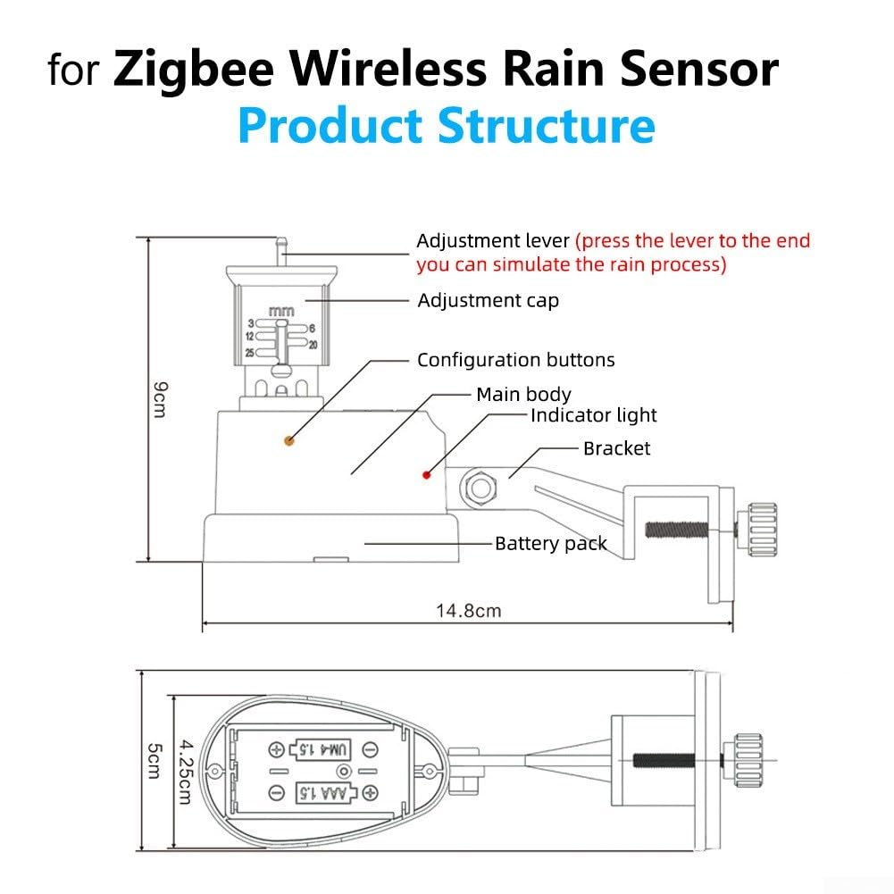 Per sensore pioggia Zigbee, irrigazione a risparmio idrico, forte sensibilità, compatibile con vari controller