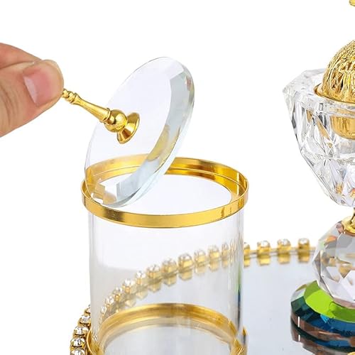 Ldhlove 5 Flower Petals Middle East Crystal Home Decor Ornaments Golden Incense Burenr With Incense Clip Set Precious Gifts #TOP4