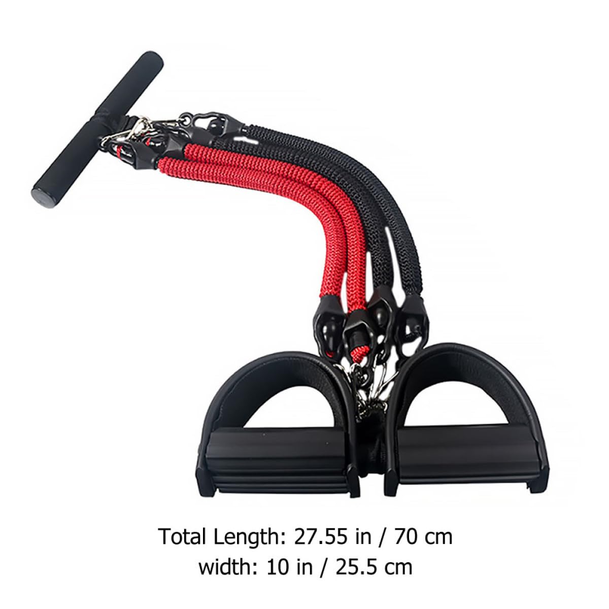 Healvian Set Corda di Trazione a 4 Tubi in Lattice per Fitness e Yoga, Corda da Tiro Sportiva Pedale, Elastico Resistente Portatile per Allenamento Corpo e Stretching a Casa e All’aperto