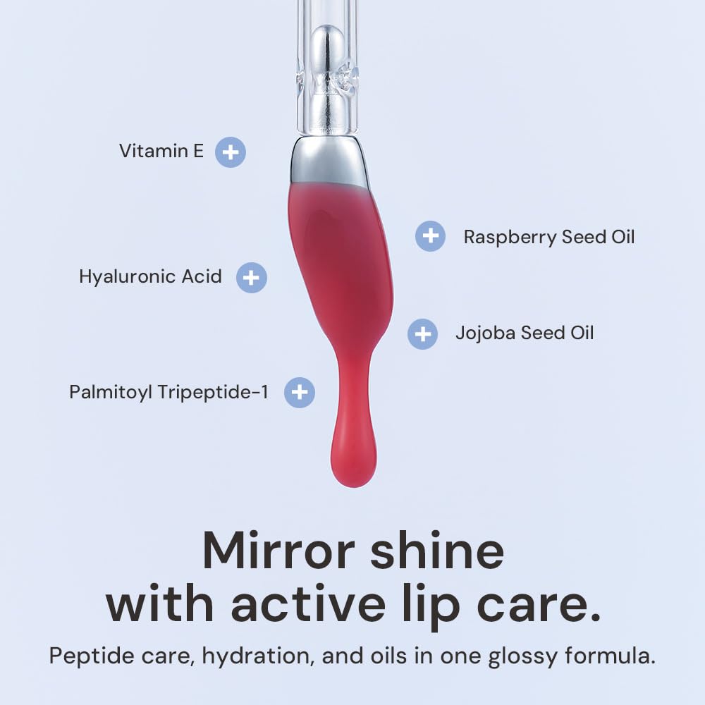 Kurved SKIN AGING CURVE MIRROR GLAZED PEPTIDE LIP OIL #ROSE MELT