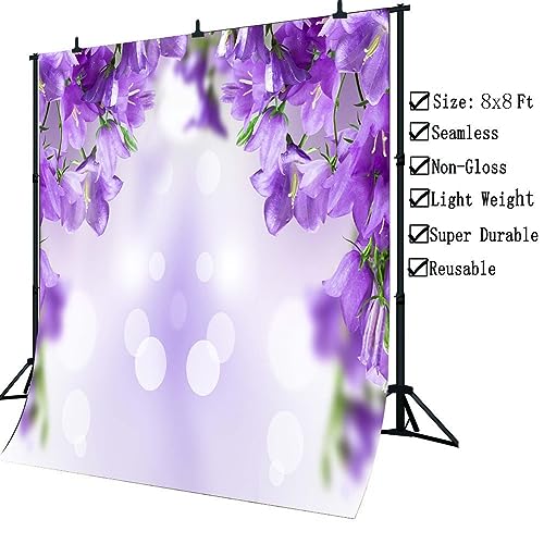 Fondo Fotográfico Floral Bokeh Morado 8x8ft miniatura 2