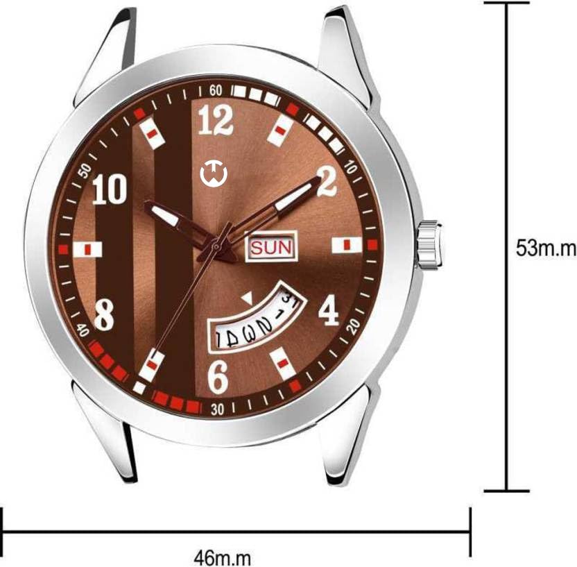 Image of Men's Analog wristwatch, Silver Stainless Steel Strap Blue Day & Date Dial, Water Resistant, Formal & Casual Wear, Gift Watch for Men