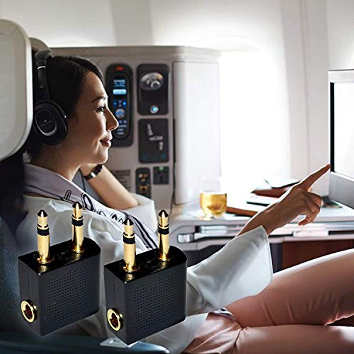 Vergulde Vliegtuig Flight Hoofdtelefoon Adapters Hiermee kunt u uw Oortelefoon gebruiken met alle In-Flight Media… - Afbeelding 7