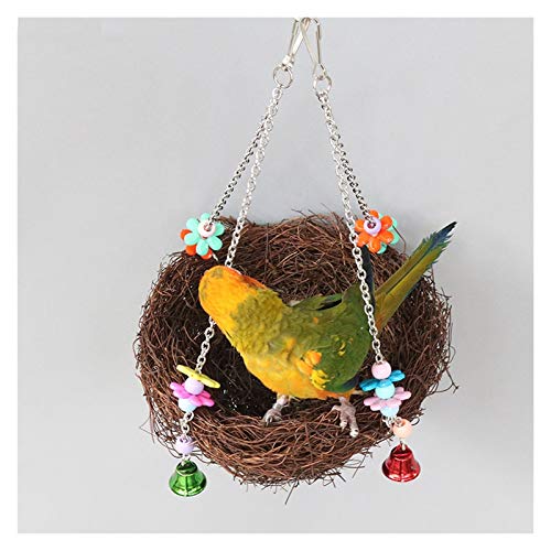 Nido de Hierba y ratán para Jaula de pájaros, Nido de Paja Hecho a Mano, Nido de pájaro pequeño, Nido de Hierba, decoración de jaulas de pájaros de Nido de peonía y Loro